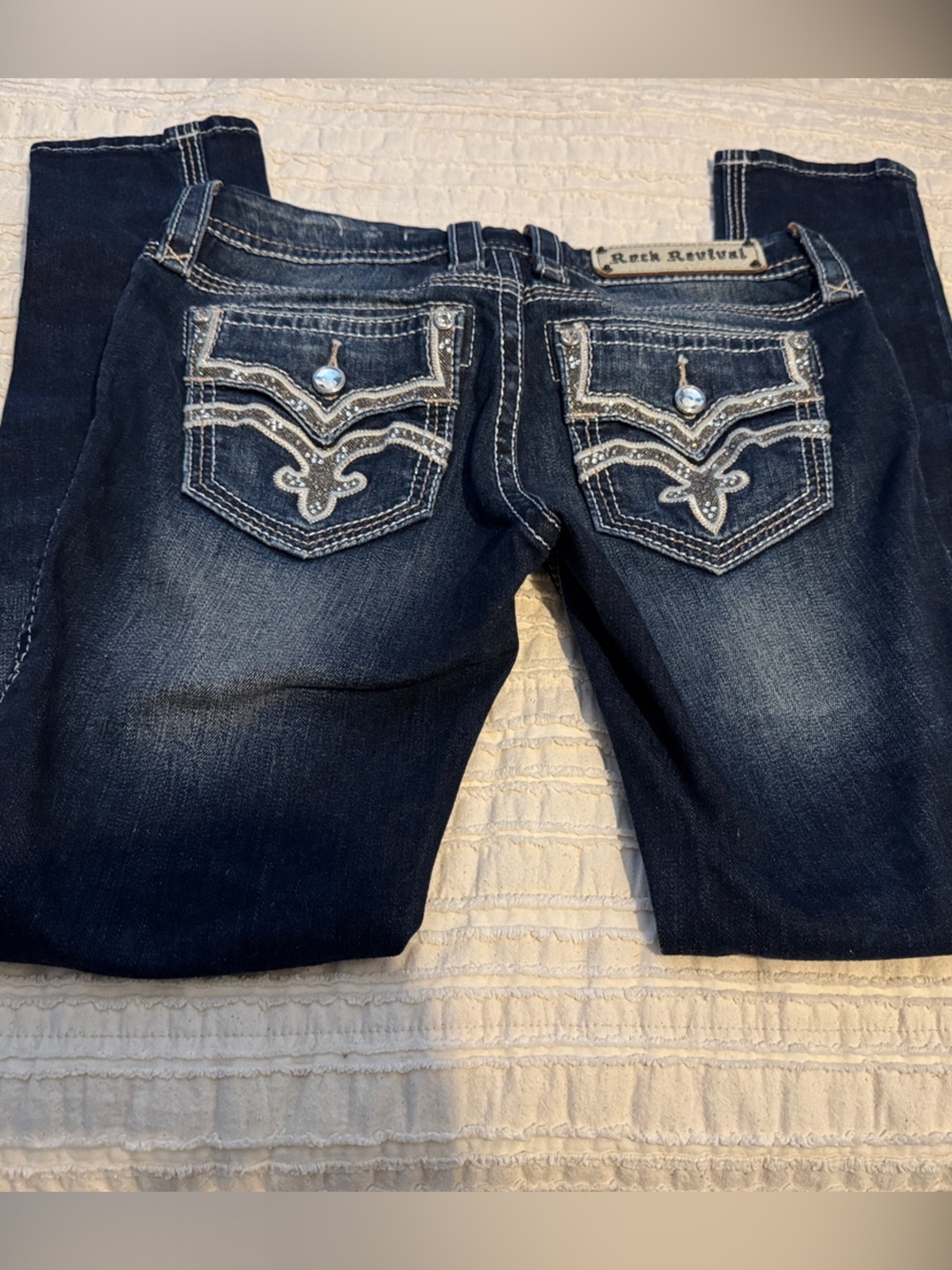 Brock revival Drew skinny size 27  Dark Wash Embroidered Pocket Women’s Jeans